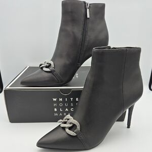 White House Black Market Black Avery Chain Detail‎ Bootie, Black Size 9